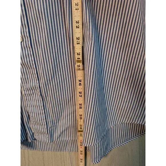 Vtg Ralph Lauren Shirt 17.5 35 Yarmouth 100% cotton Striped Blue Long Sleeve - Picture 7 of 7